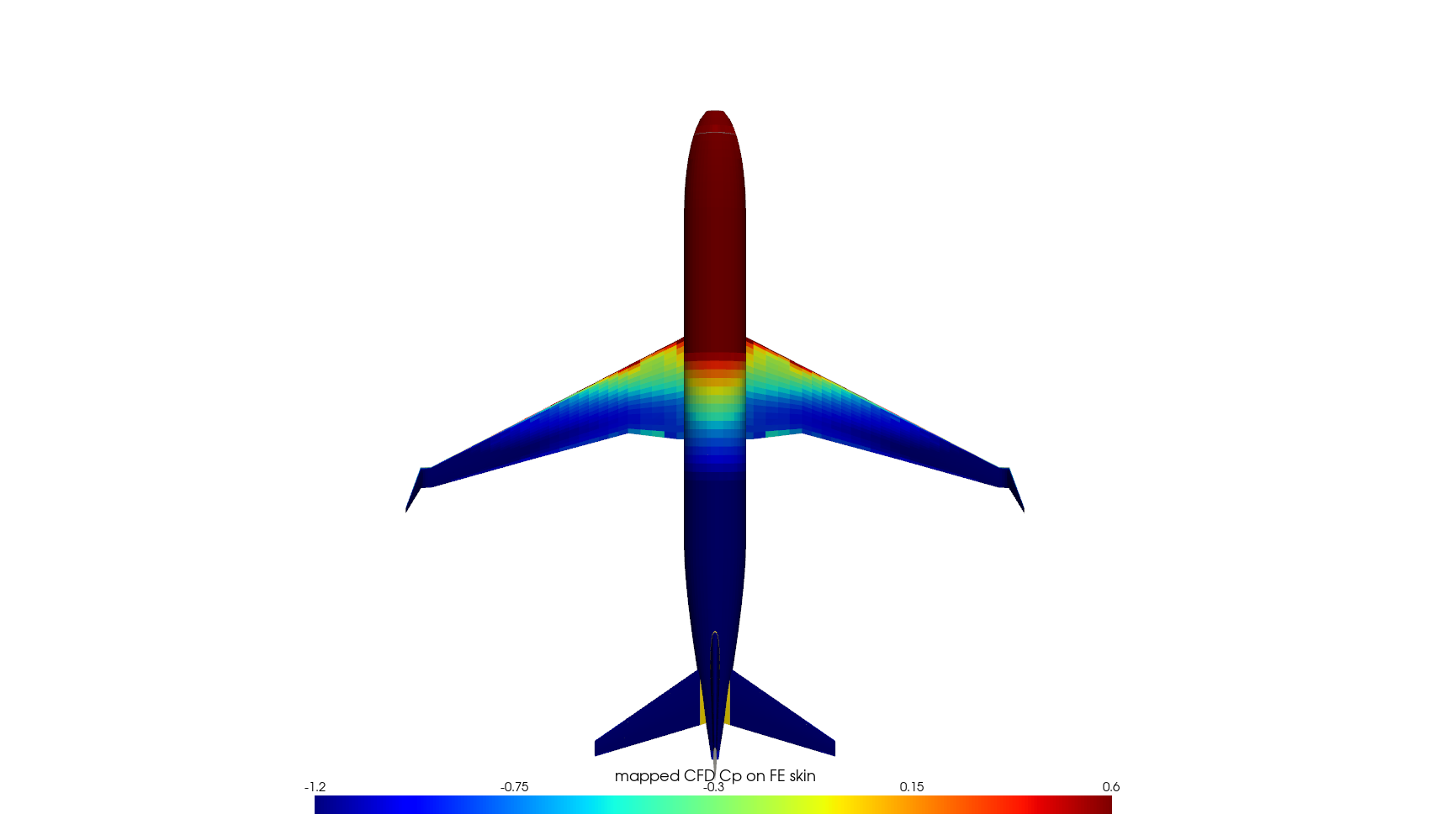 Mapped CFD pressure on the structural mesh