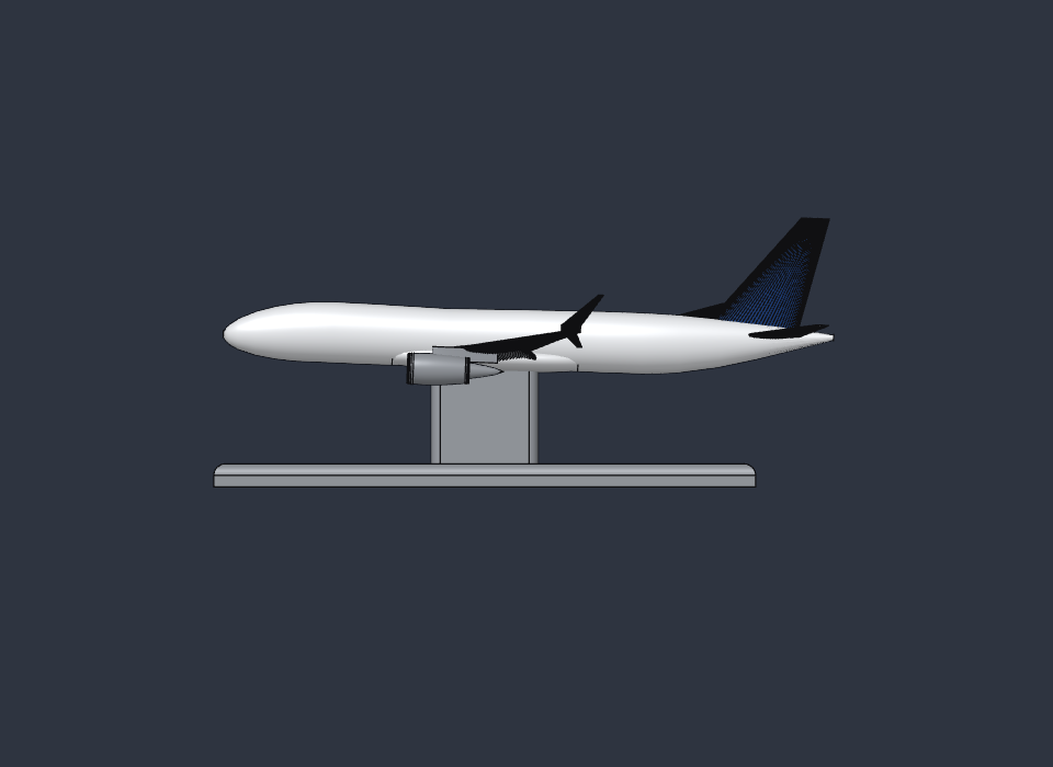 Side view of the wind-tunnel model at 2 degrees angle of attack